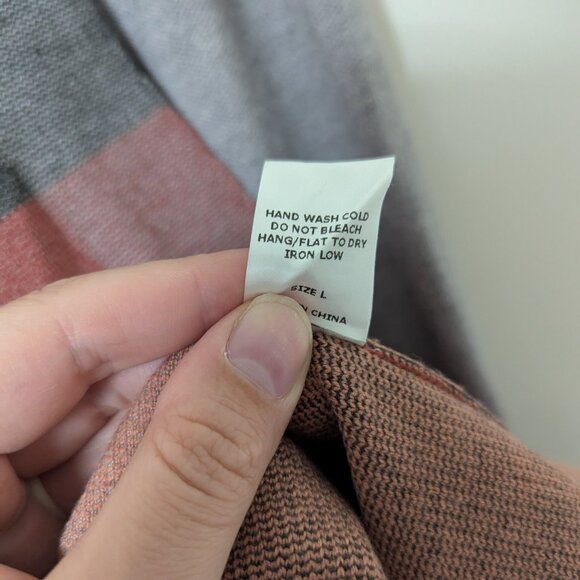 NWT Amalli Talli Pink/Grey/Camel Rust Combo Colorblock Cardigan size Large Tall - Picture 11 of 11